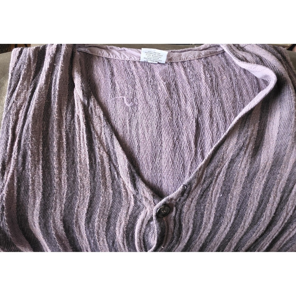 VTG CP Shades Women Vest Purple Striped Sleeveless V-Neck Boho Bohemian Gilet - Picture 5 of 6